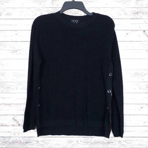 1.State Womens Sweater XXS Side Buttons Black 519A